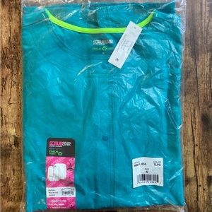 NWT ScrubStar scrub jacket top teal turquoise size small sm